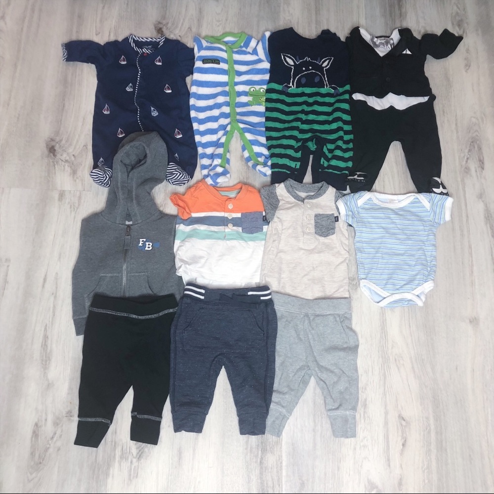 0-3 Month Baby Boy Clothing Lot (11 pieces)